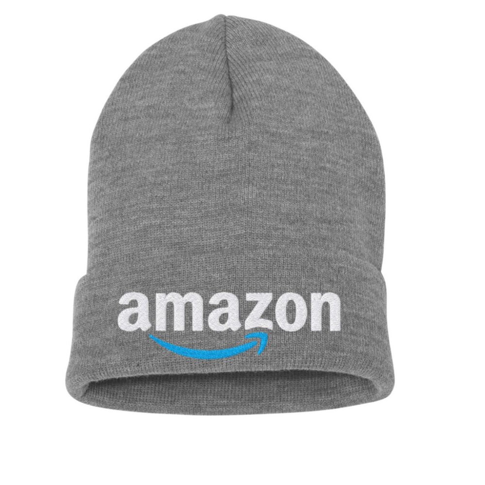 Heather Gray Grey Prime Amazon  Logo uniform Logo beanie Winter Headwear Knit